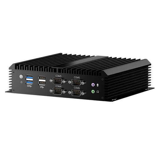 Industrial PC, Fanless Mini Computer with Core i7-1165G7/i7-8550U/i5-8250U/i3-8130U, Dual 2.5G LAN, 6*COM RS232, Support 4G Module/SIM, Wi-Fi 6, 1*HDMI 1*VGA, Windows 11 Pro/Linux/Ubantu